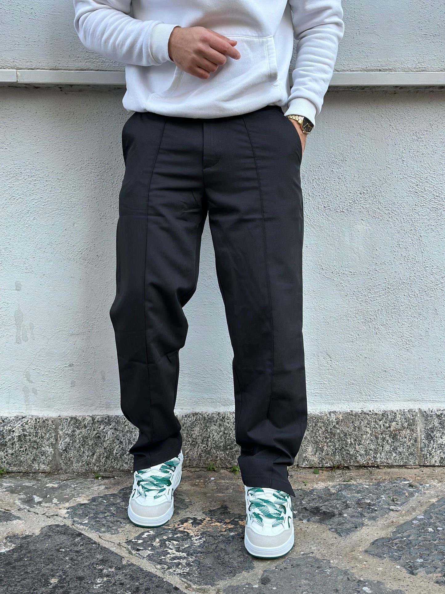 PANT FONDO AMPIO NERO
