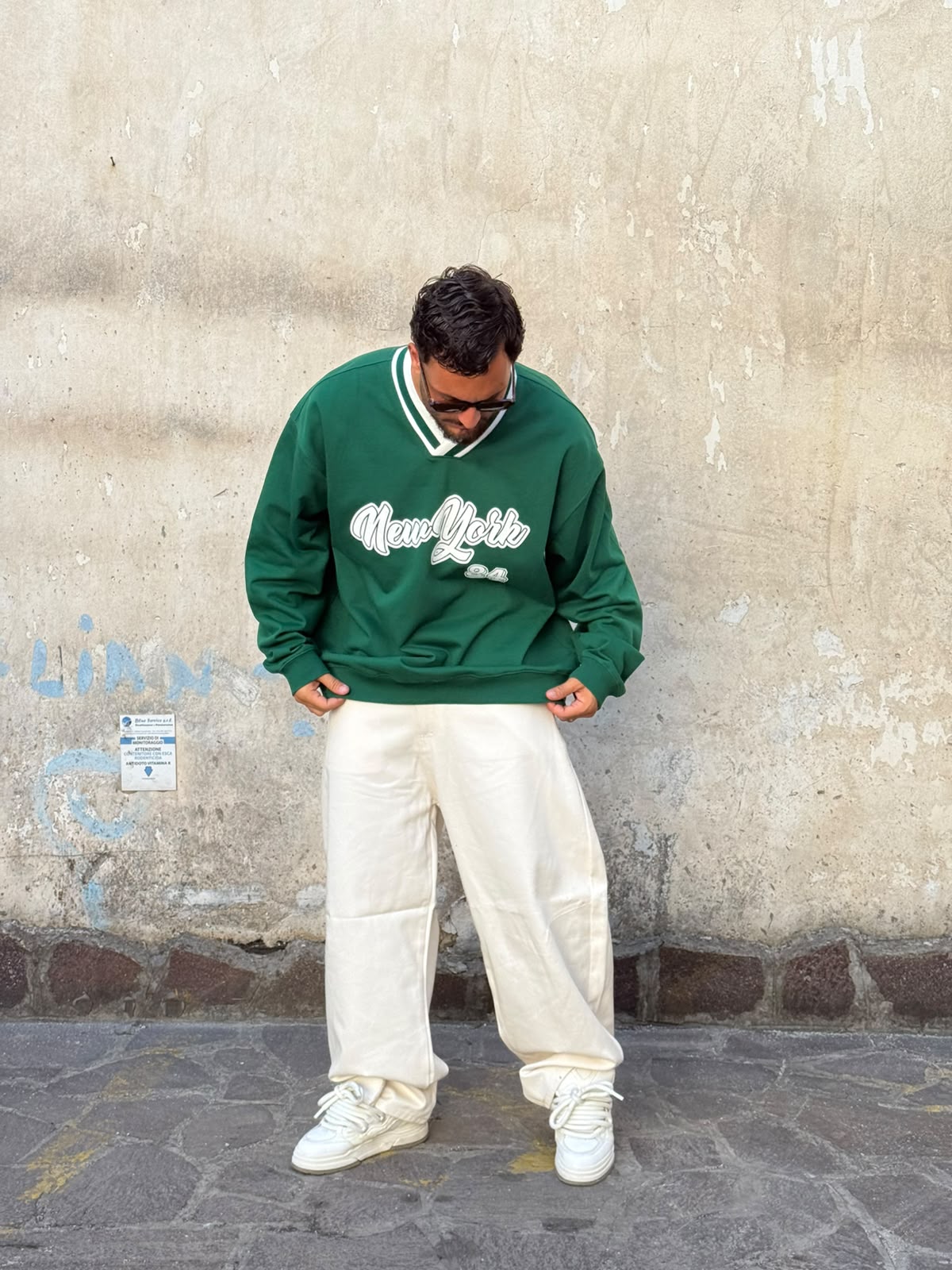 Felpa New York verde