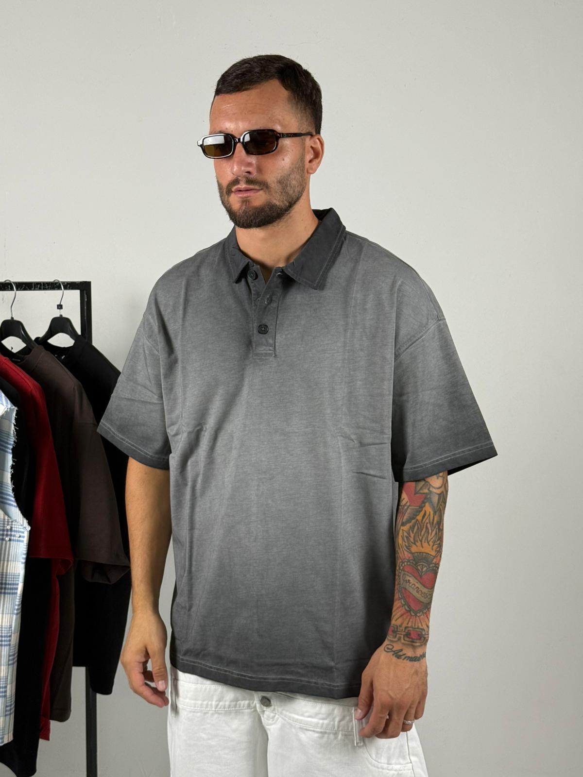 Polo salvata grigio scuro