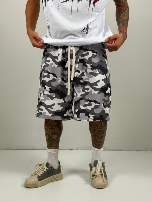 Bermuda con molla militare grigio