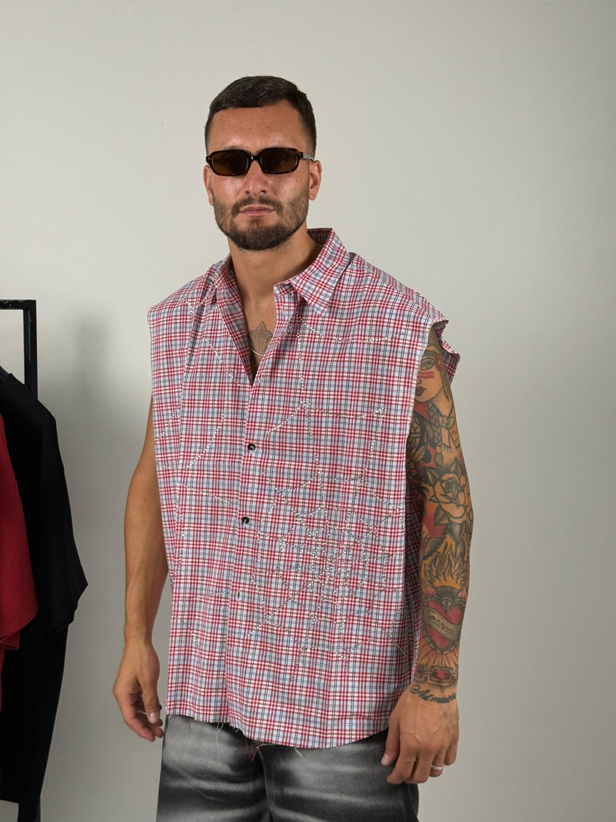 Camicia smanicate diamond rose