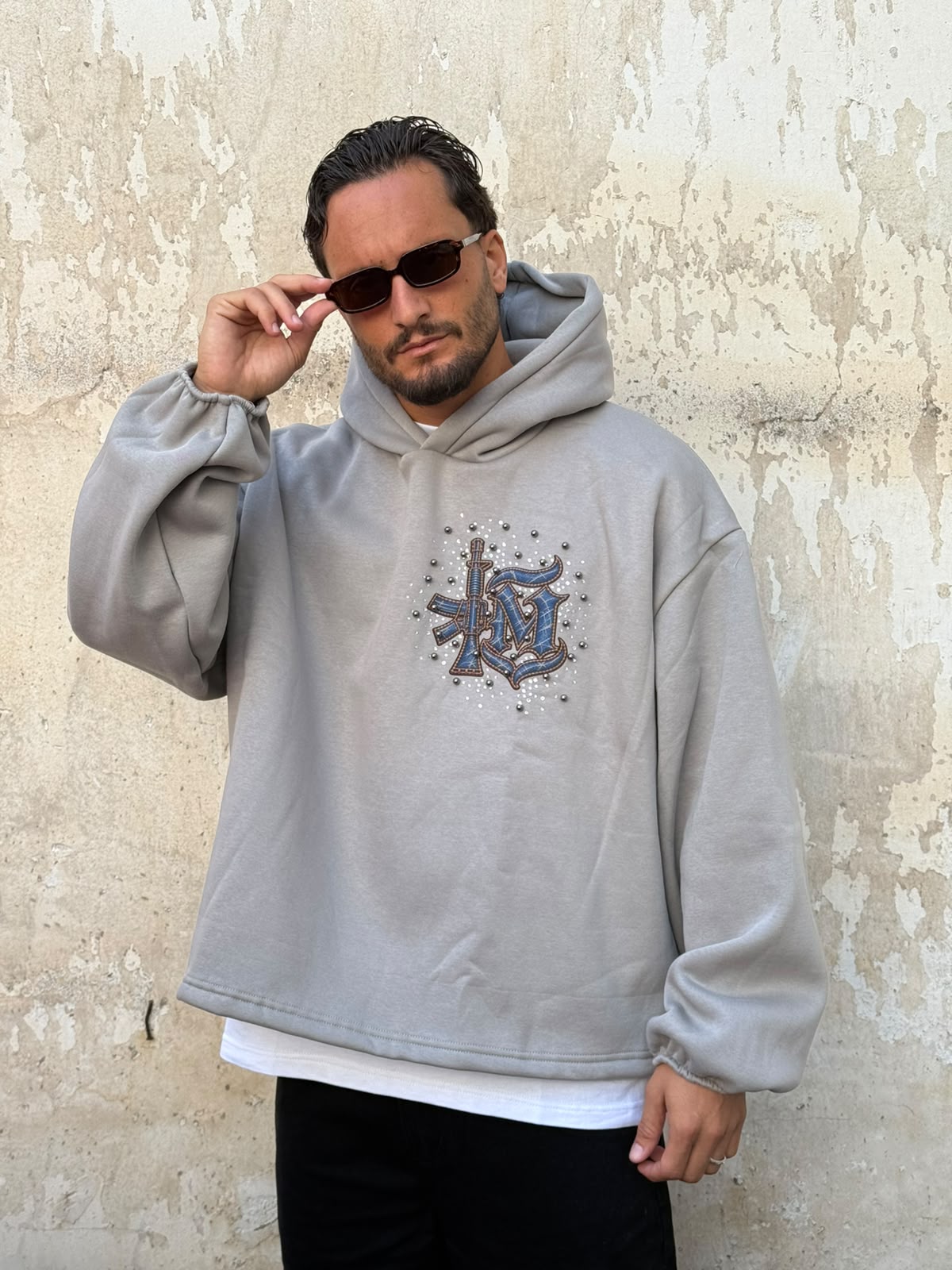 Felpa back grigio