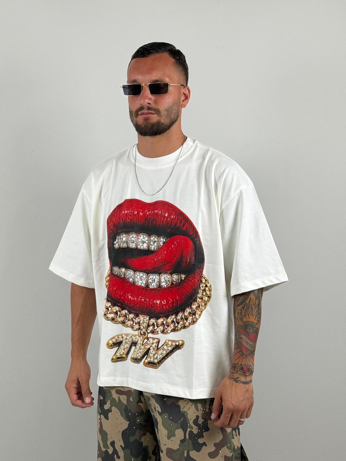 Shirt bianca  bocca qualità premium