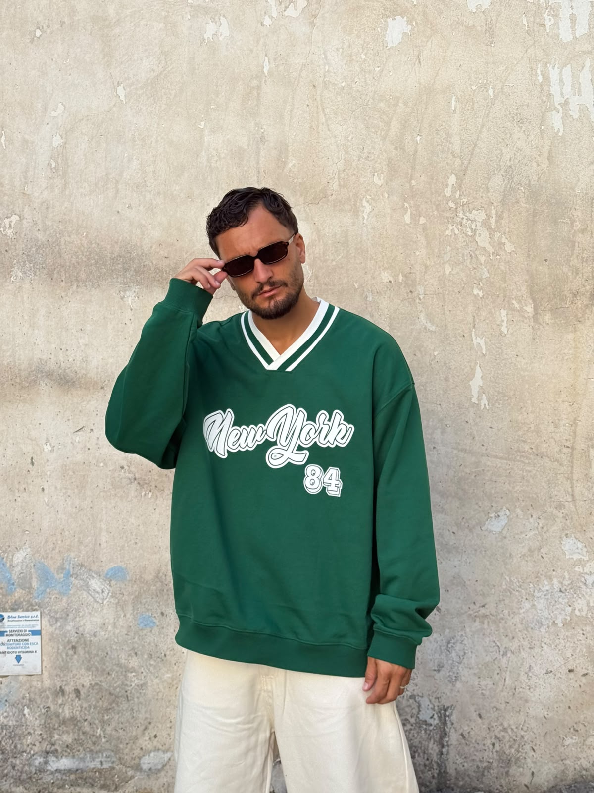 Felpa New York verde
