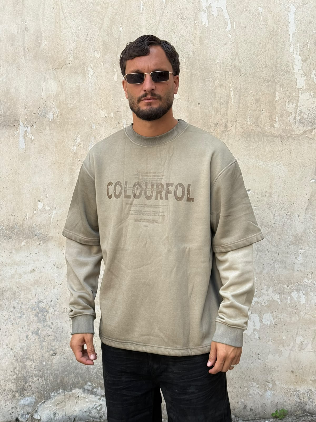 Felpa colourfol begie