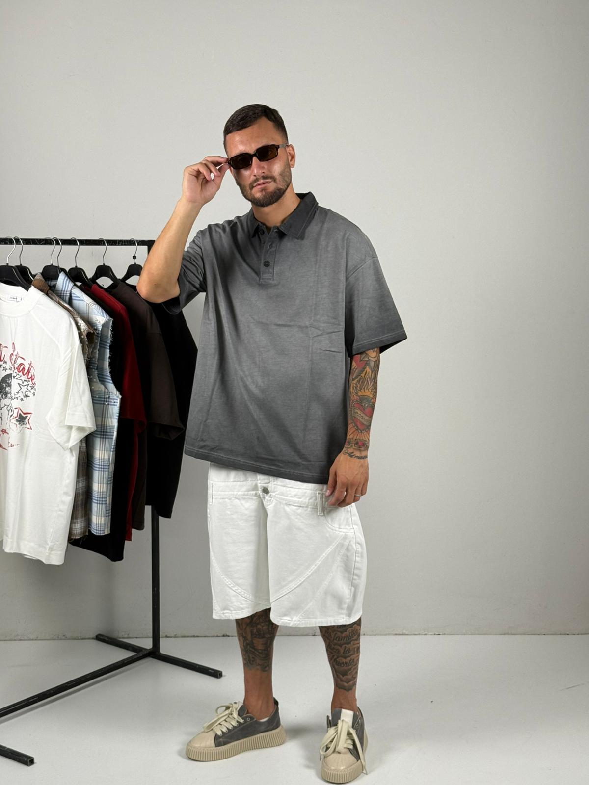 Polo salvata grigio scuro