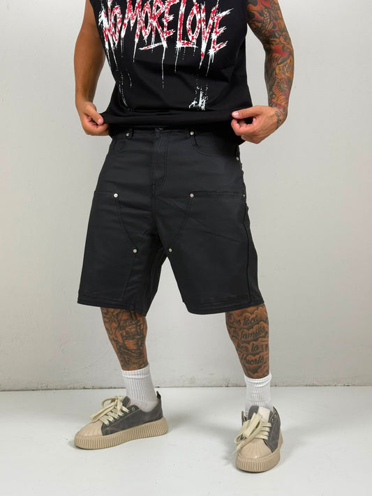 Bermuda carpenter in pelle nero