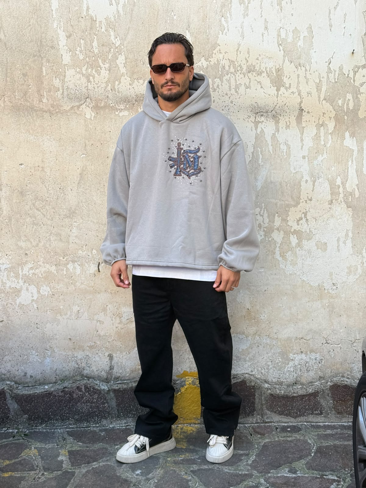Felpa back grigio