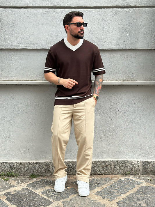 MAGLIA IN FILO CON SCOLLO A V