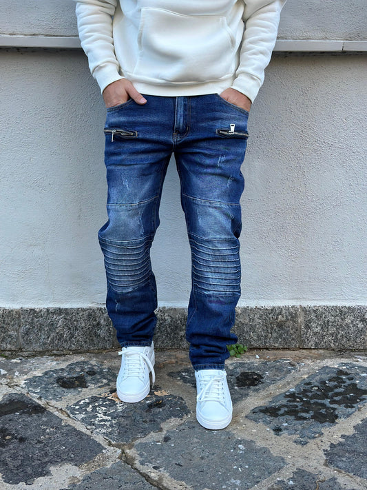 JEANS BIKER ZIP