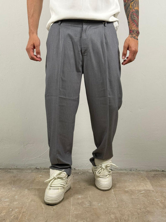 Pantalone fondo ampio grigio