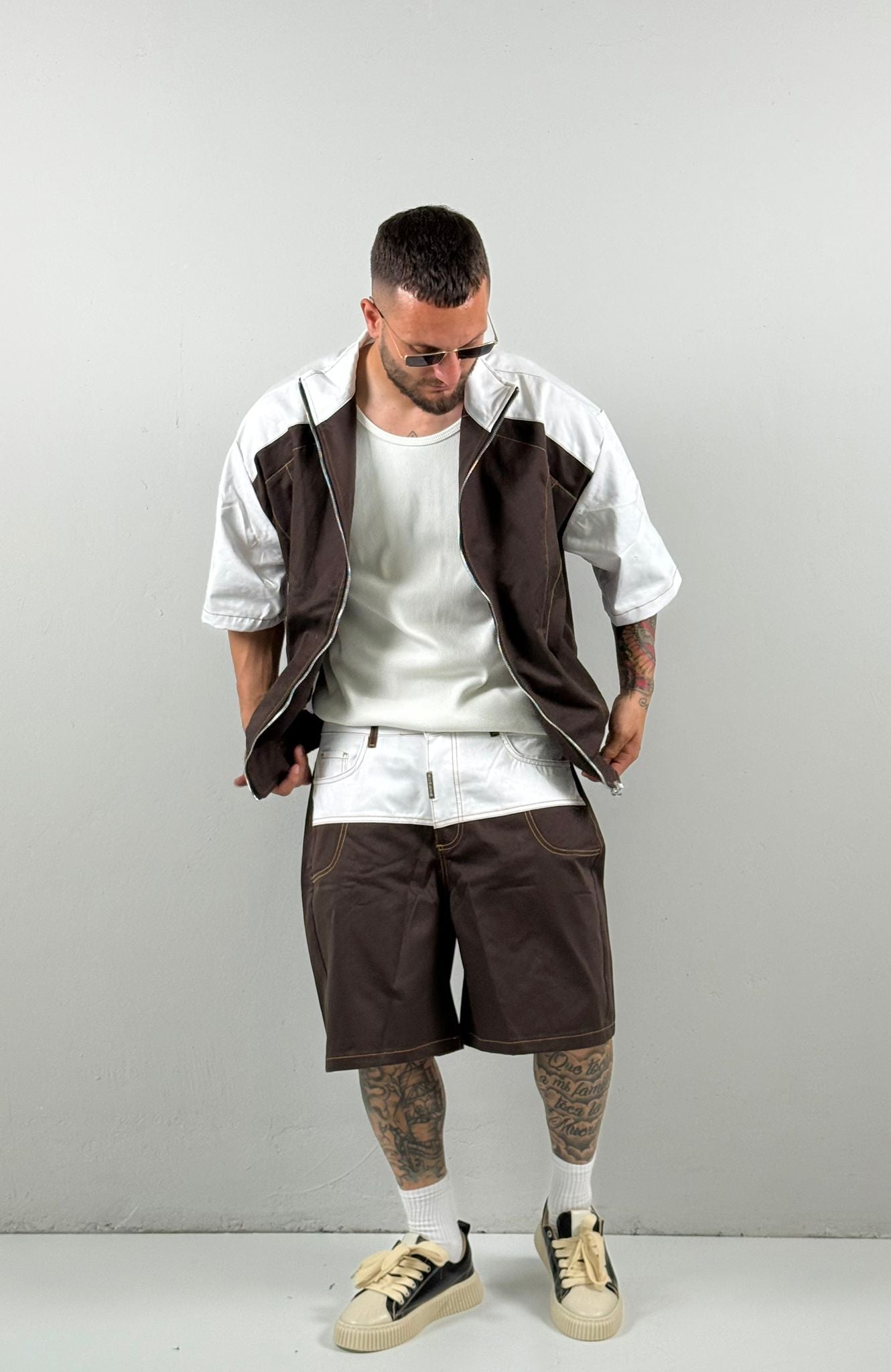 Coordinato bunker jeans bicolore