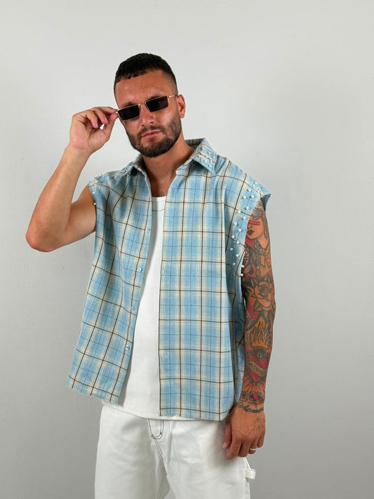 Camicia division giro manica celeste