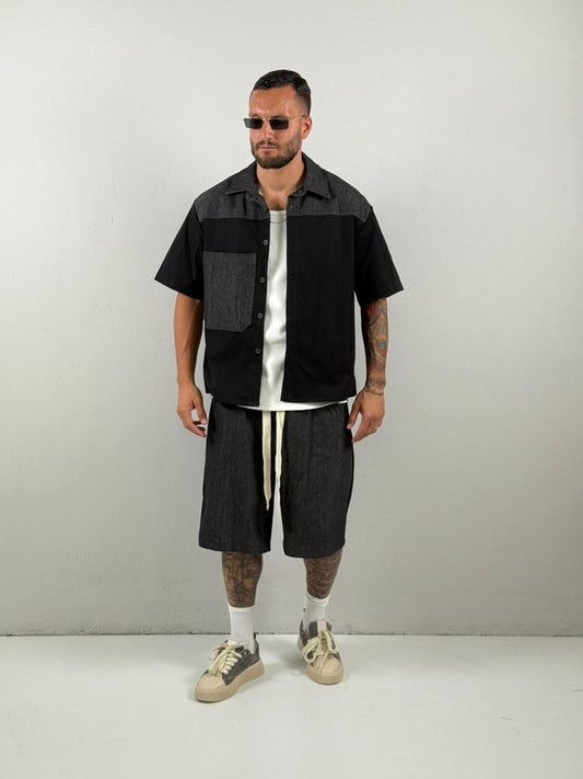 Coordinato jeans doppio tessuto