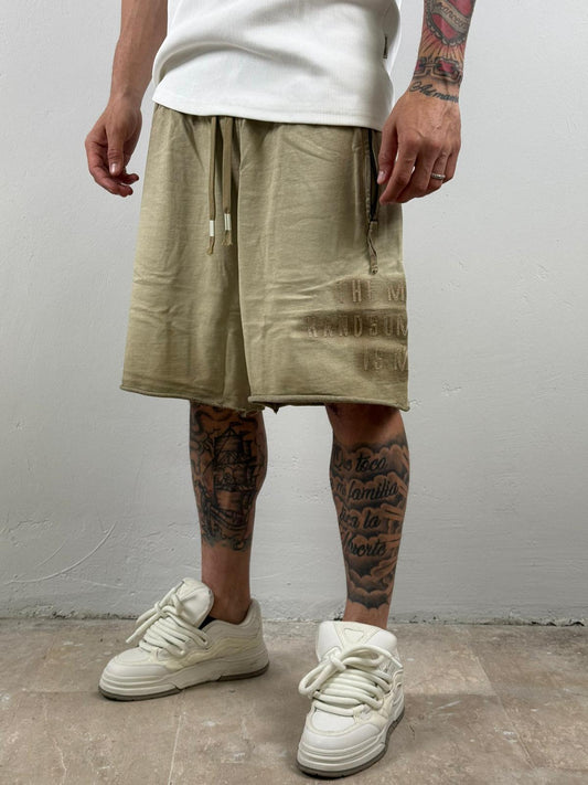 Pantaloncino ricamo begie