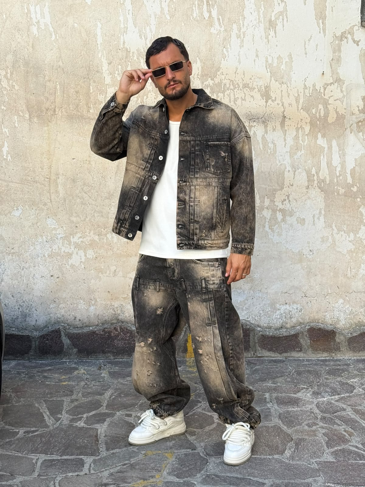 Cordonato baggy slavato cianotic
