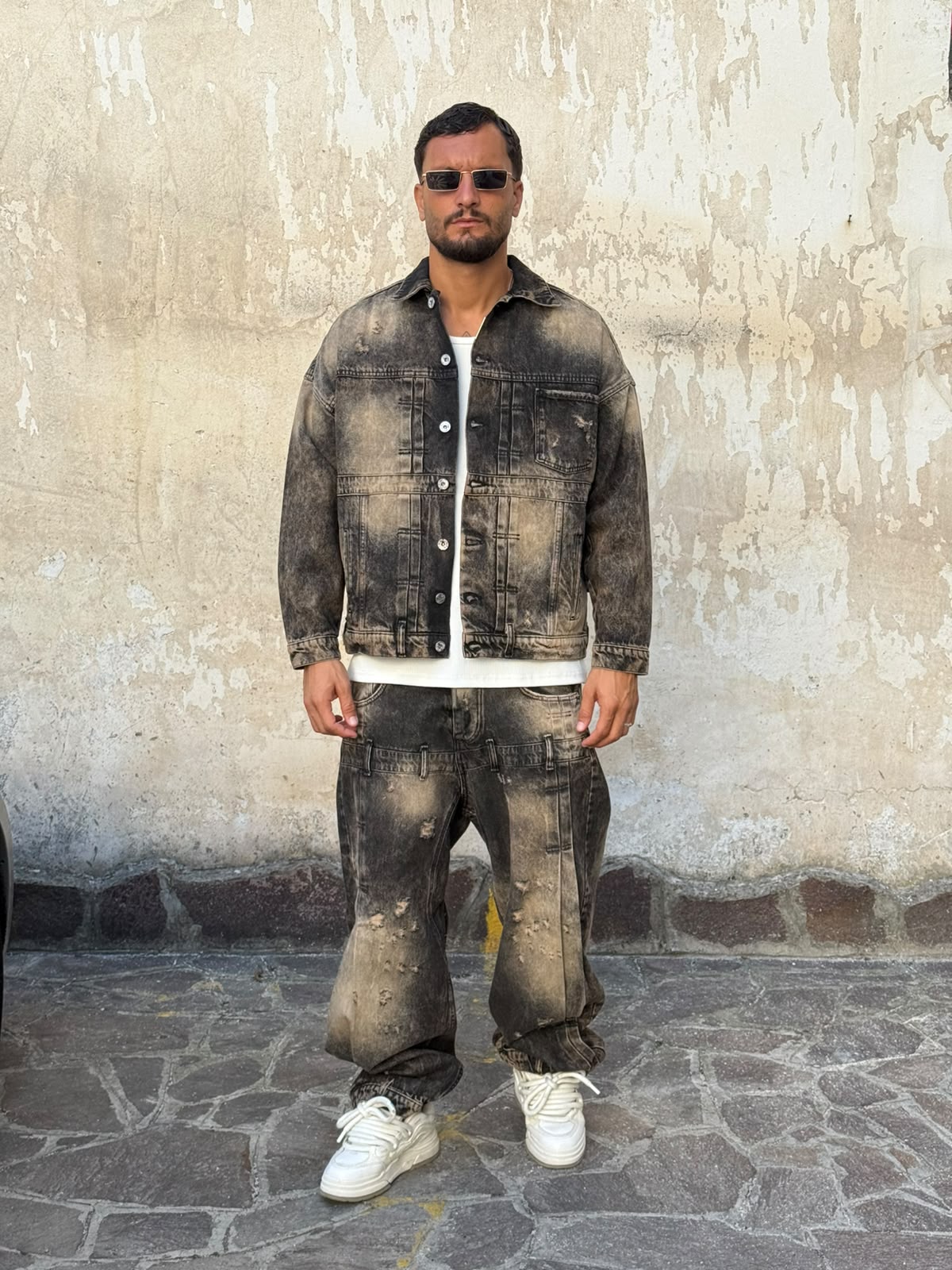 Cordonato baggy slavato cianotic